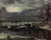 John Constable Boats on the Stour, Dedham Church in the background oil painting reproduction